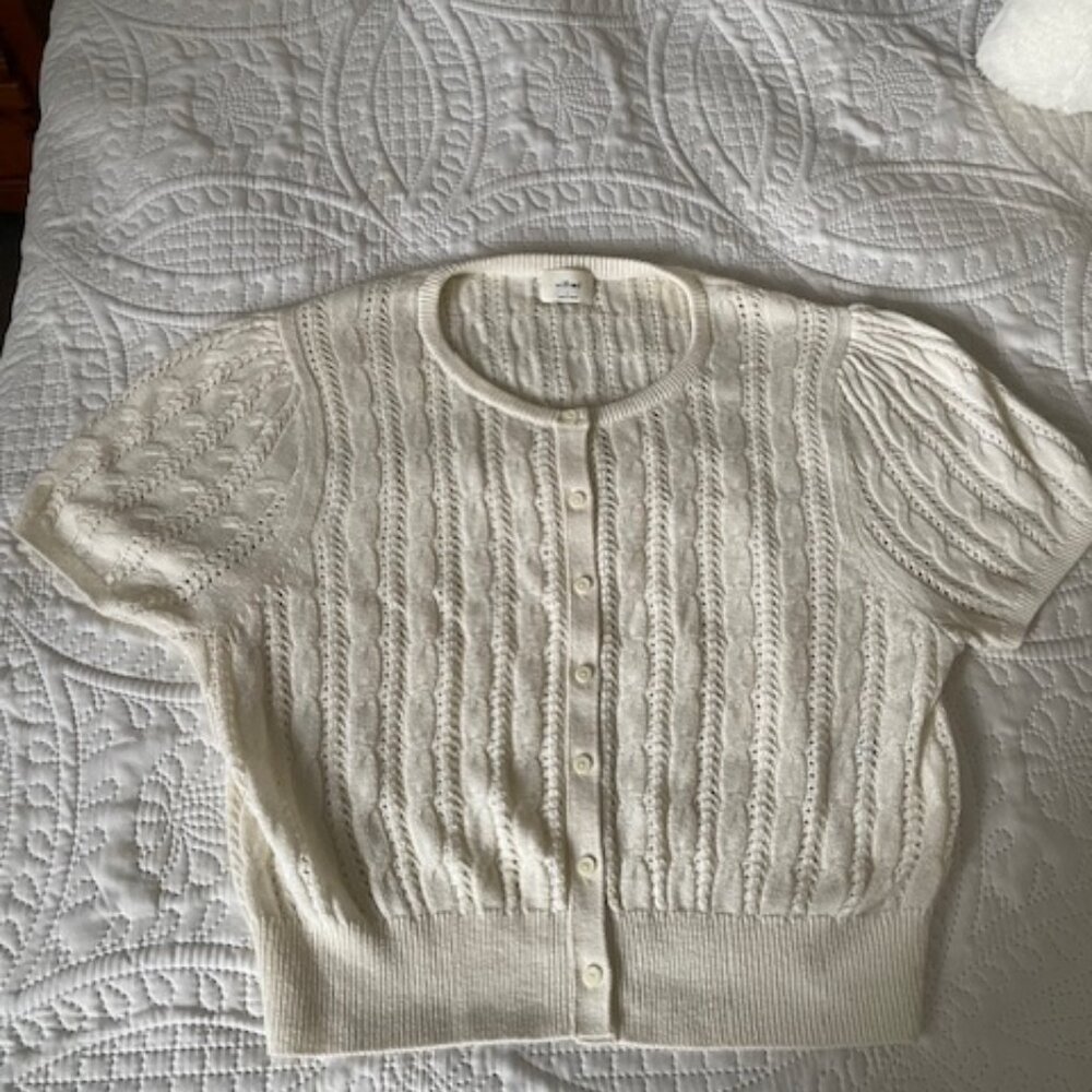 Aritzia Cream Women's Cardigan Sweater